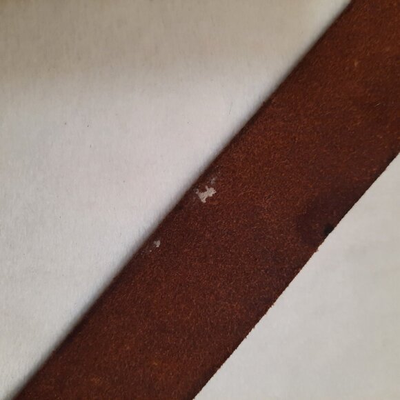 Vintage 70s 80s Tooled Leather Belt BO Jeans Big Buckle Brown Mens M Womens L - Picture 14 of 14